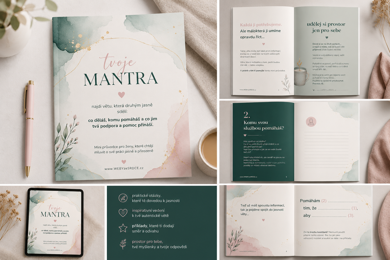 Mockup PDF miniprůvodce pro ujasnění webu